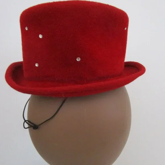 Rhinestone Stars Moon Felt Mini Top Hat Art Deco Derby Church display picture 1